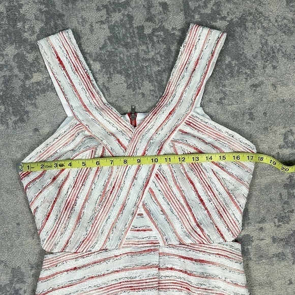 W118 by Walter Baker Mini Dress Tweed Candy Stripe Side Cut Out Sleeveless Sz M - Picture 9 of 12